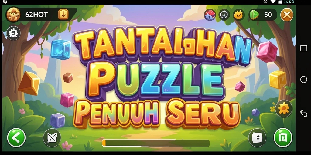 Screenshot menampilkan gameplay seru dari 62HOT dengan puzzle menantang.