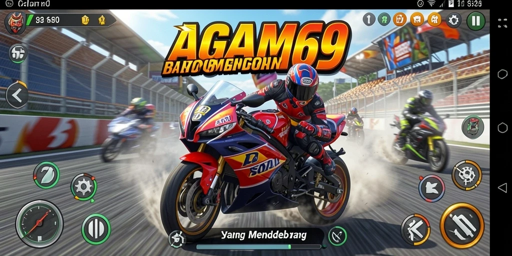 Screenshot AGAM69 memperlihatkan aksi balapan motor yang mendebarkan.