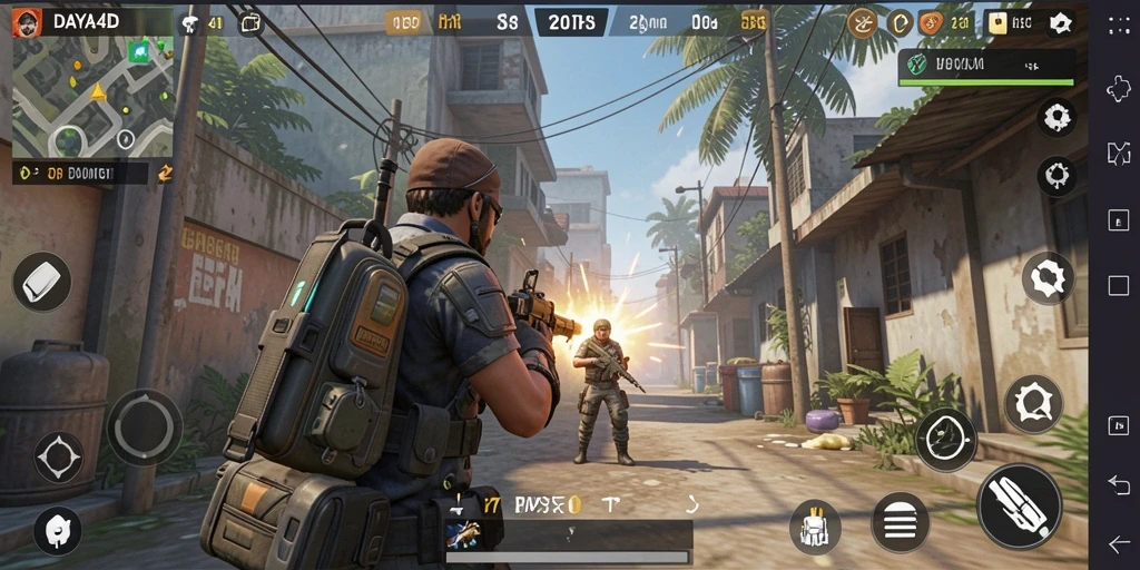 Tangkapan layar gameplay DAYA4D menampilkan aksi seru dalam permainan TPS.