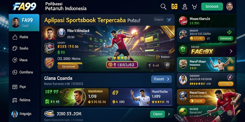 Screenshot menampilkan momen seru dari gameplay Sportsbook di FA99.