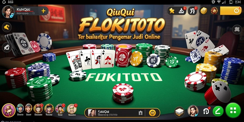 Screenshot gameplay FLOKITOTO yang menunjukan momen seru permainan QiuQiu.