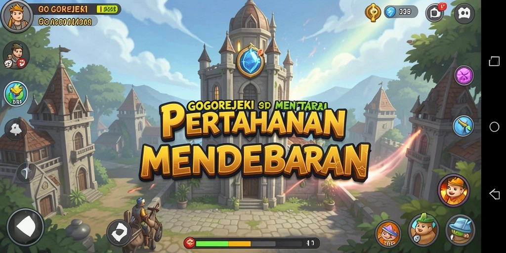 Tampilan gameplay menara pertahanan di GOGOREJEKI yang menarik.