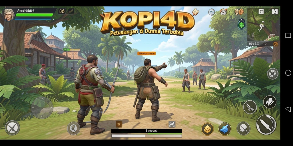 Screenshot gameplay KOPI4D yang menampilkan petualangan di dunia terbuka.