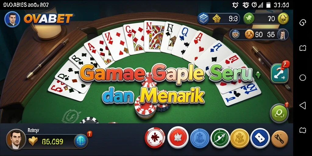 Menampilkan gameplay seru permainan Gaple di OVABET.