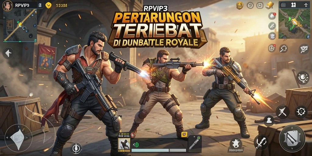 Tangkapan layar RPVIP3 menampilkan aksi seru dalam pertarungan Battle Royale.