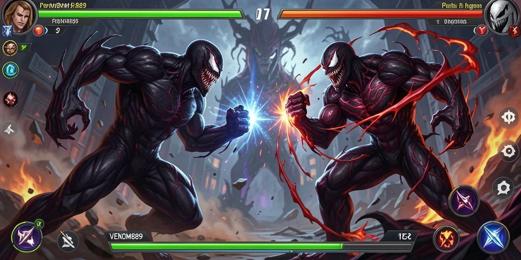 Tampilan gameplay seru dari pertarungan di VENOM889.