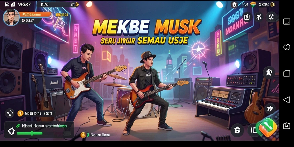 Tampilan menarik dari gameplay WG87 yang penuh dengan musik.